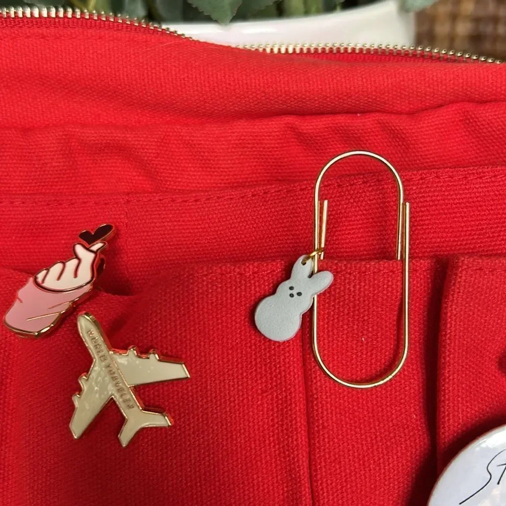 Gold color clip with bunny pendant NEW  3 colors to choose journaling